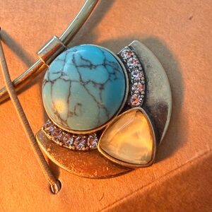 Chloe + Isabel Elegant Gold and Turquoise Pendant Necklace
B1